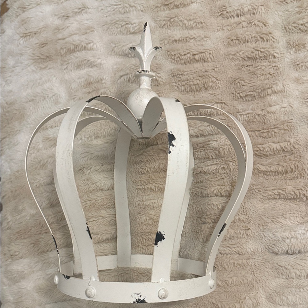 White Metal Crown Decor